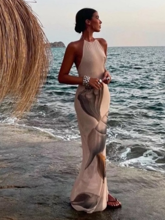 Zara Dresses & Skirts - NWT zara bloggers favorite seashell maxi dress halter style